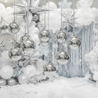 Jenaai 30-Count 22-Inch Silver Round Foil Balloons with Satin Bows – Giant Party Decoration Set