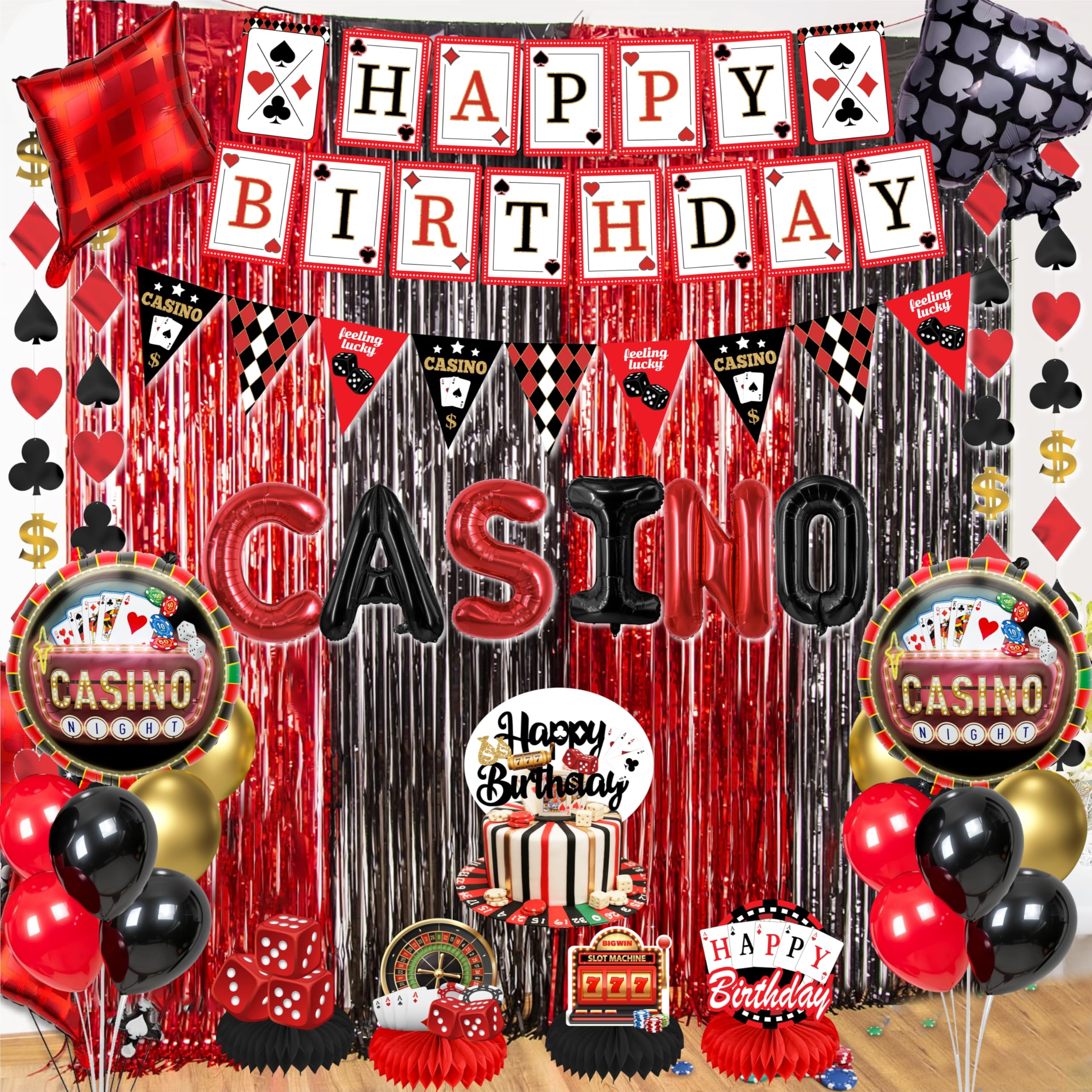 Jenlion Casino Theme Party Decorations | Las Vegas Night & Birthday Decor