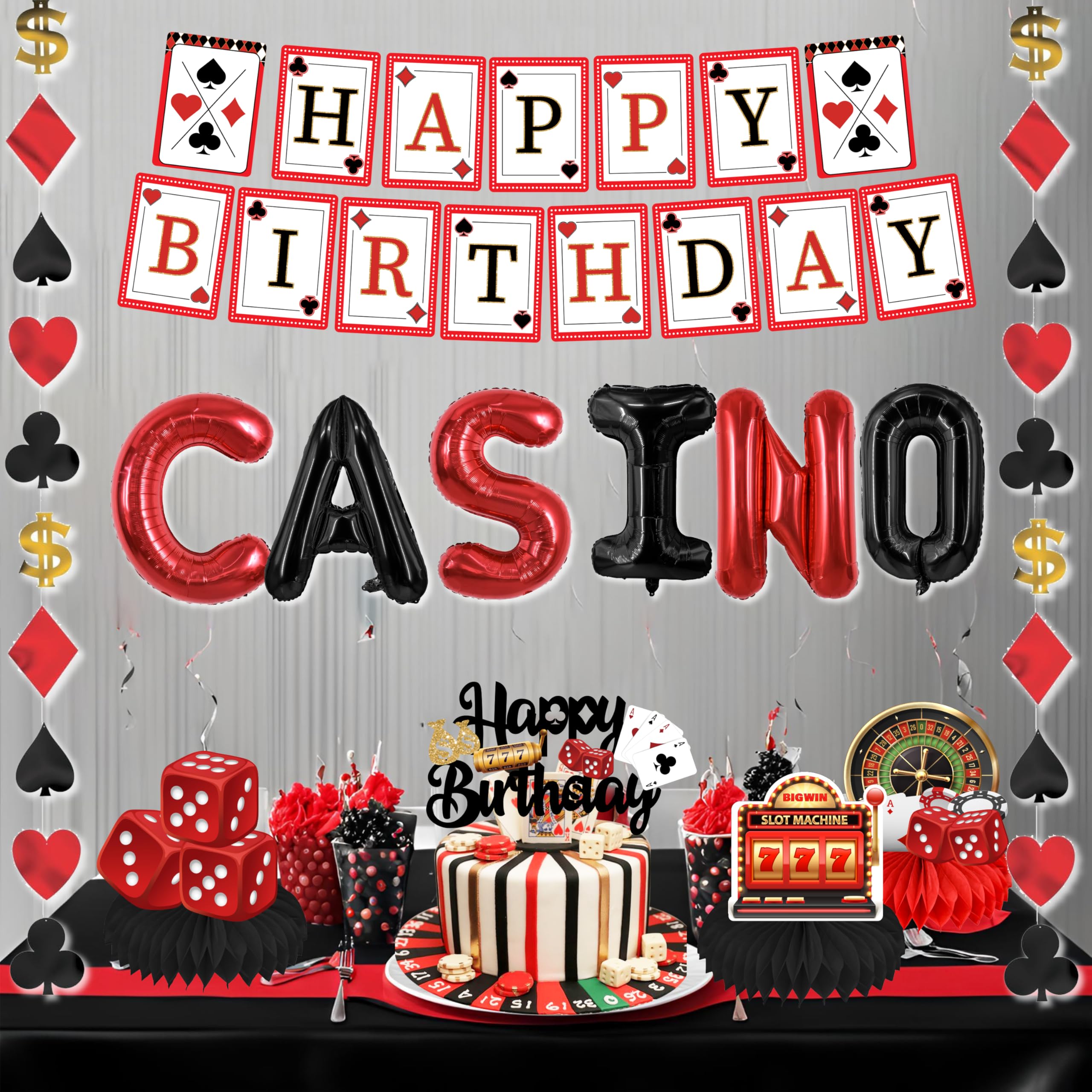 Jenlion Casino Theme Party Decorations | Las Vegas Night & Birthday Decor