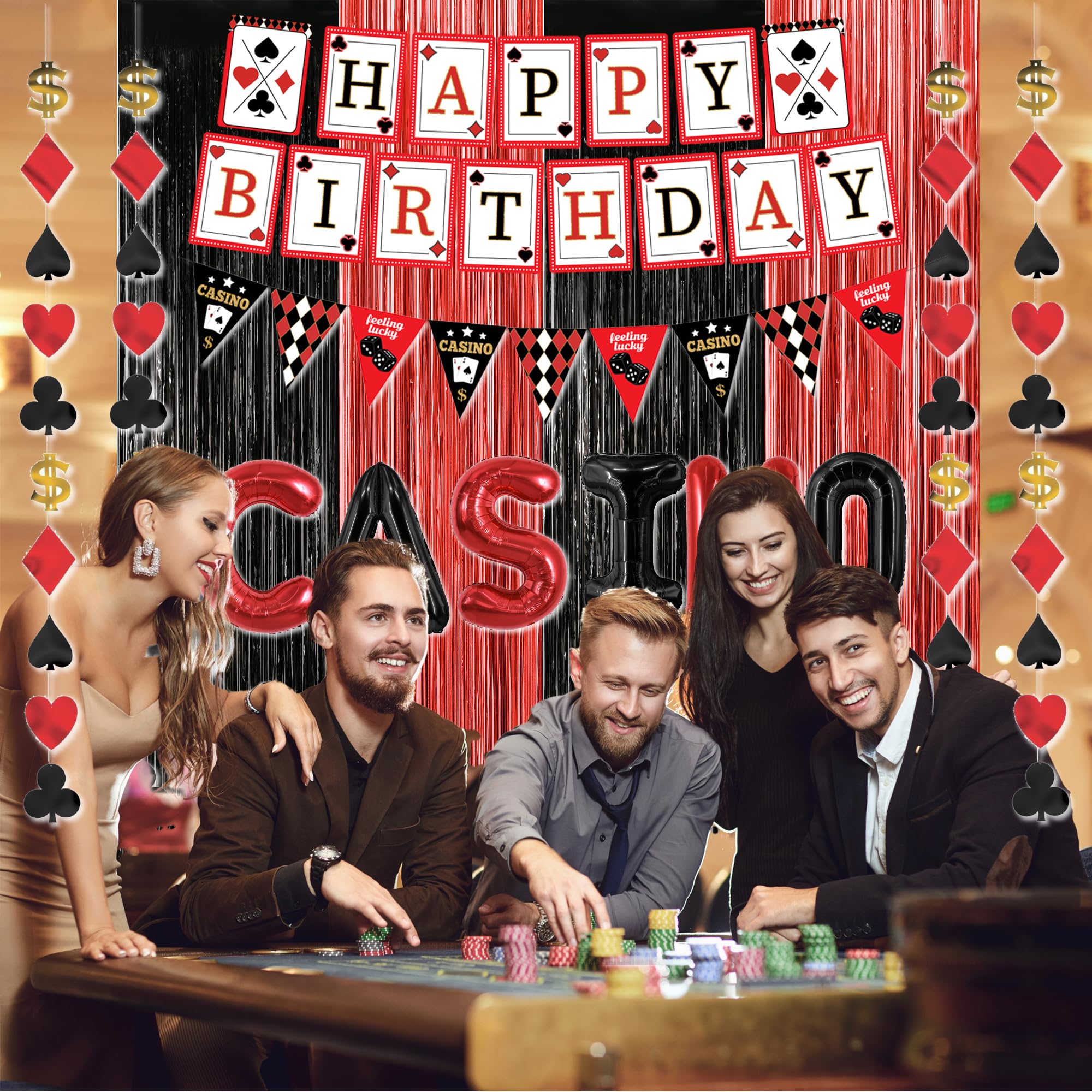 Jenlion Casino Theme Party Decorations | Las Vegas Night & Birthday Decor