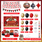 Jenlion Casino Theme Party Decorations – Las Vegas Backdrop, Happy Birthday Banner & Honeycomb Centerpieces