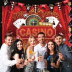 Jenlion Casino Theme Party Decorations – Las Vegas Backdrop, Happy Birthday Banner & Honeycomb Centerpieces
