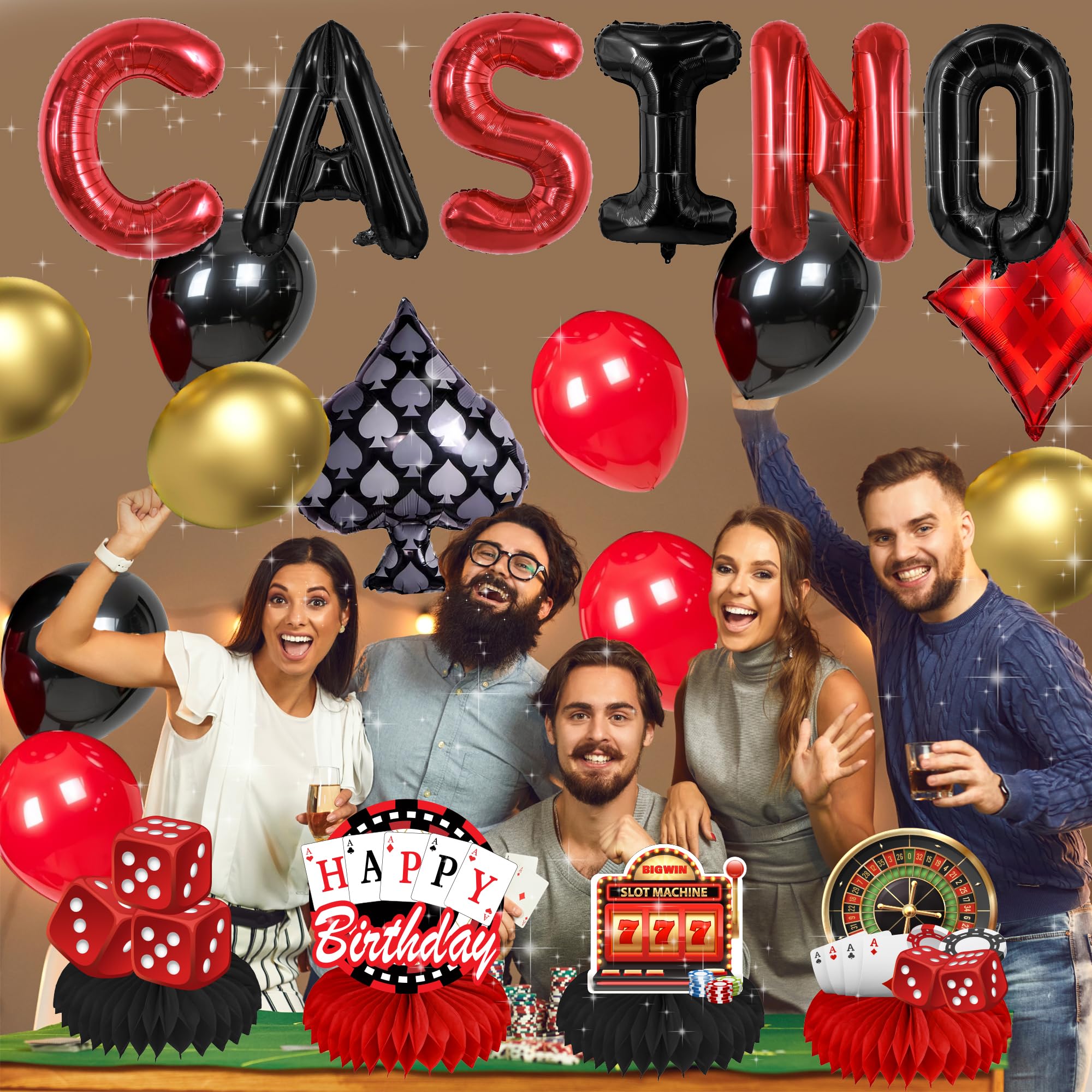 Jenlion Casino Theme Party Decorations | Las Vegas Night & Birthday Decor