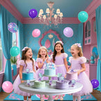 Jenmir Mermaid Birthday Decorations for Girls | Fringe Curtains, Happy Birthday Banner, Red Balloons