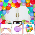 JerDorgo 500 Pcs Rainbow Balloons - 10-Inch Multicolor Latex Party Balloons for Birthday, Baby Shower, Wedding