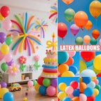 JerDorgo 500 Pcs Rainbow Balloons - 10-Inch Multicolor Latex Party Balloons for Birthday, Baby Shower, Wedding