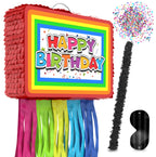 Jergrim Birthday Piñata 4-Piece Set – Colorful 16x10x3 in Party Decorations