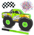 Jergrim Monster Truck Pinata – 4-Piece Set for Kids Parties, 16x10x3 in, Durable Race Car Theme