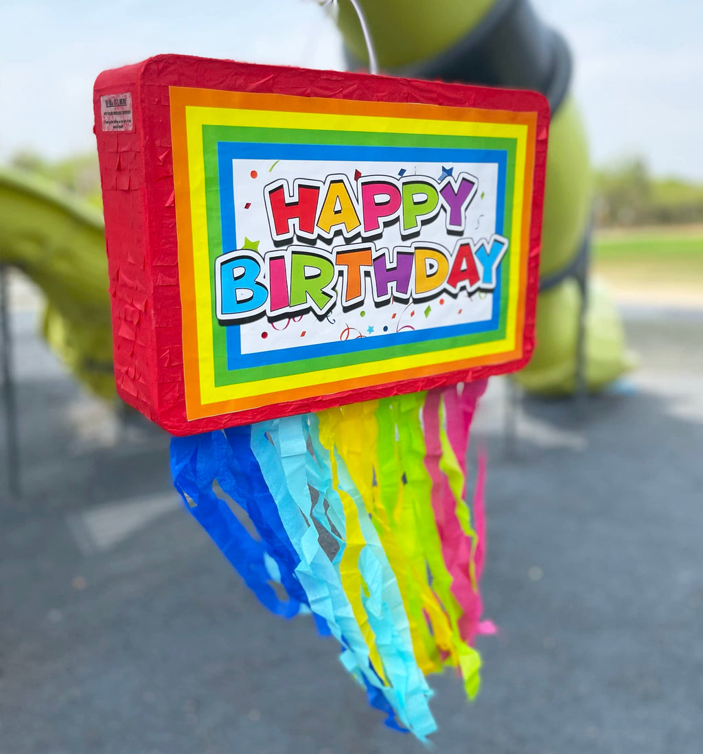Jergrim Birthday Piñata 4-Piece Set – Colorful 16x10x3 in Party Decorations