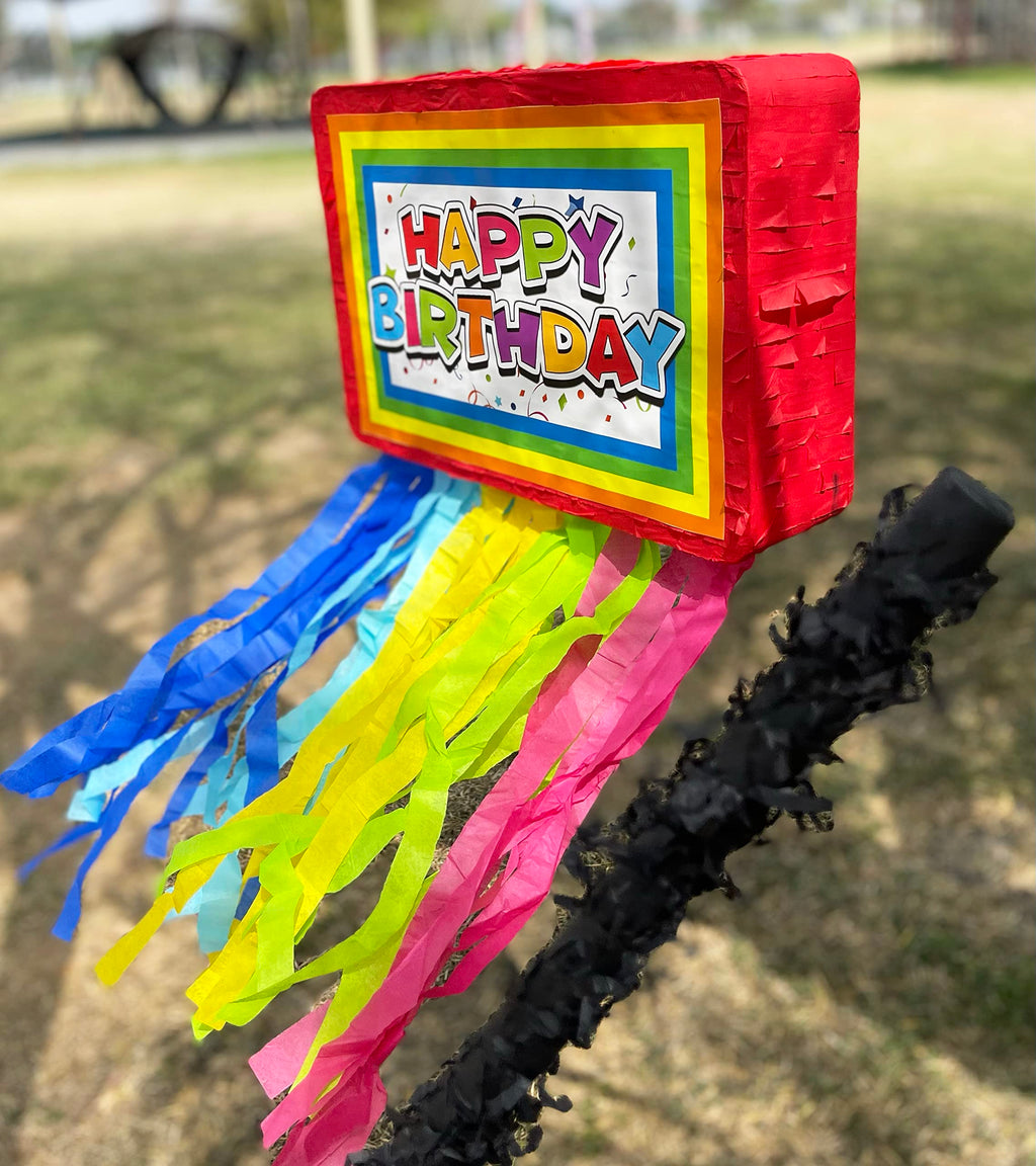 Jergrim Birthday Piñata 4-Piece Set – Colorful 16x10x3 in Party Decorations