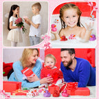 Jerify 48 Pcs Valentine Rubber Duckies – 6 Designs Bath Toys for Kids, Party Favors