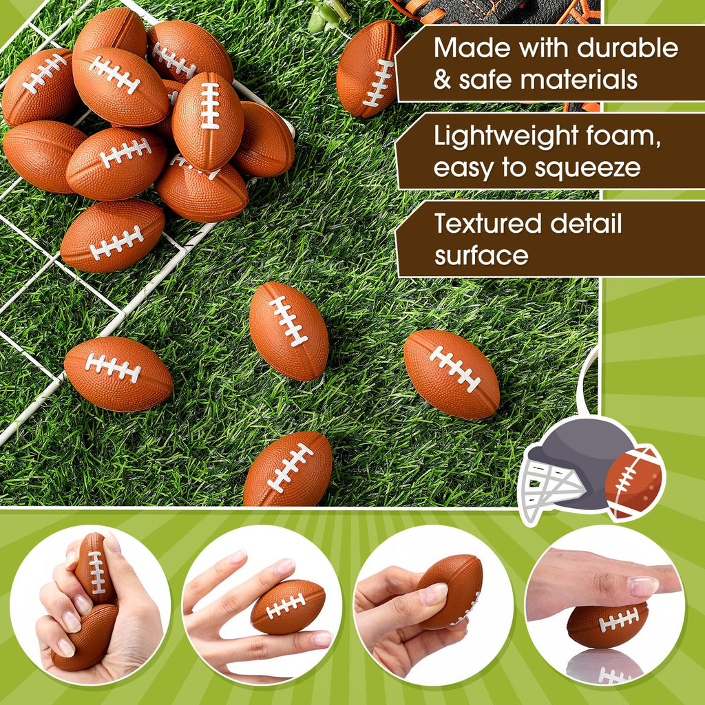 Jerify 120 Packs 2-Inch Mini Football Foam Stress Balls | School, Party & Gift Filler