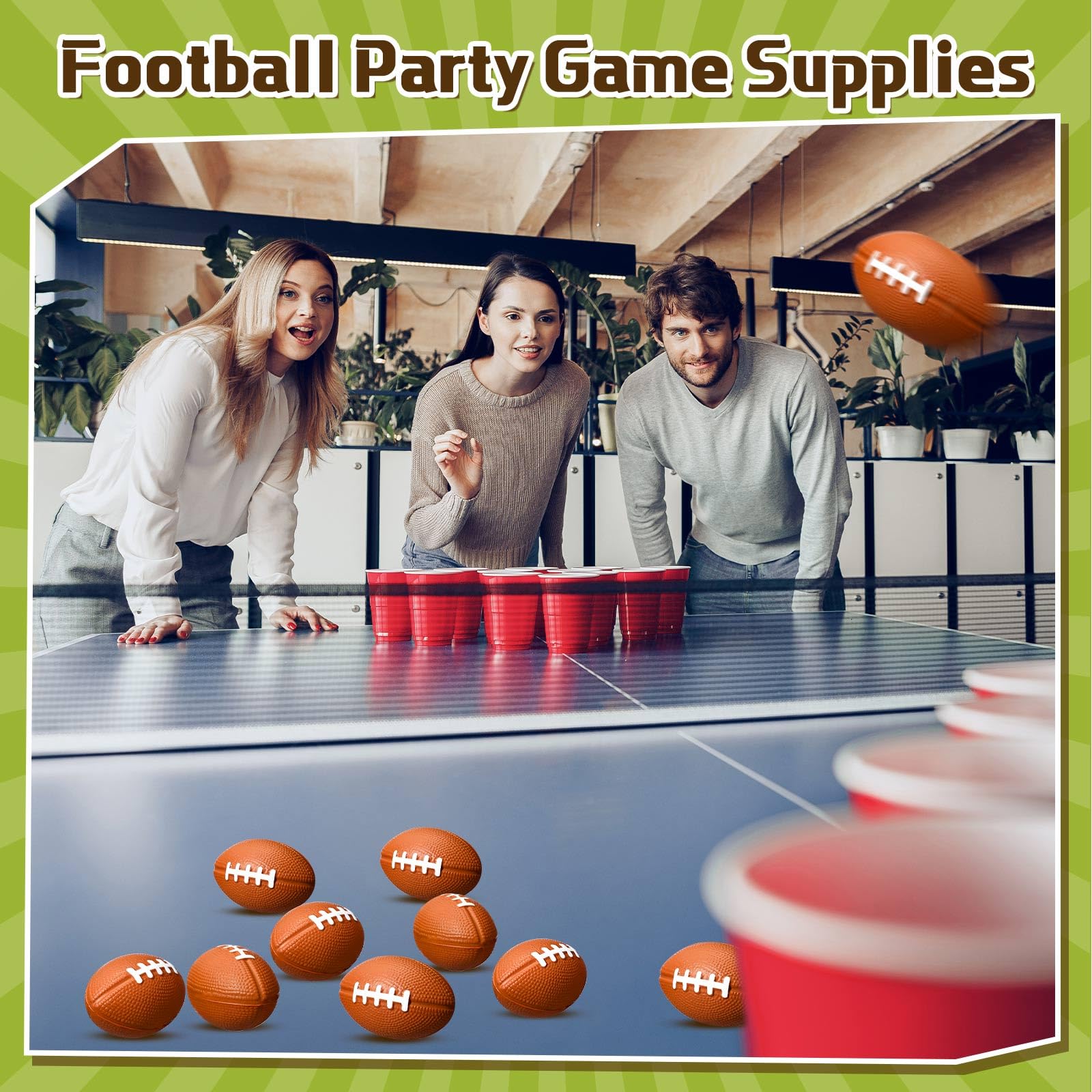 Jerify 120 Packs 2-Inch Mini Football Foam Stress Balls | School, Party & Gift Filler