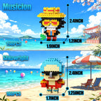 JESGO 10 Straw Hat Crew Pirate Figures Building Blocks Kit Set – Going Merry Ship Micro Brick Headz, Adventurer Toys for Fans (Teen 14+)