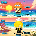 JESGO 10 Straw Hat Crew Pirate Figures Building Blocks Kit Set – Going Merry Ship Micro Brick Headz, Adventurer Toys for Fans (Teen 14+)