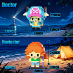 JESGO 10 Straw Hat Crew Pirate Figures Building Blocks Kit Set – Going Merry Ship Micro Brick Headz, Adventurer Toys for Fans (Teen 14+)