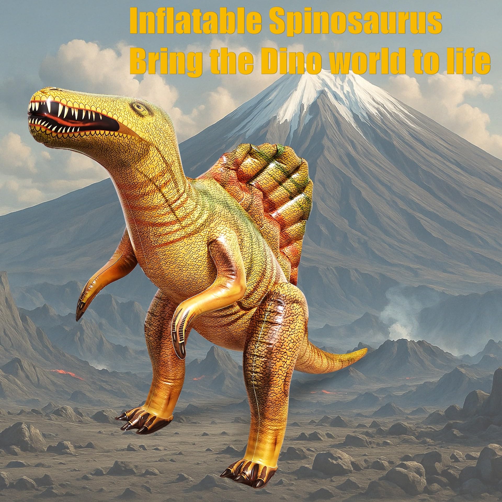 Jet Creations Spinosaurus Inflatable 53in L x 31in H – Standalone Dino Display & Party Decor
