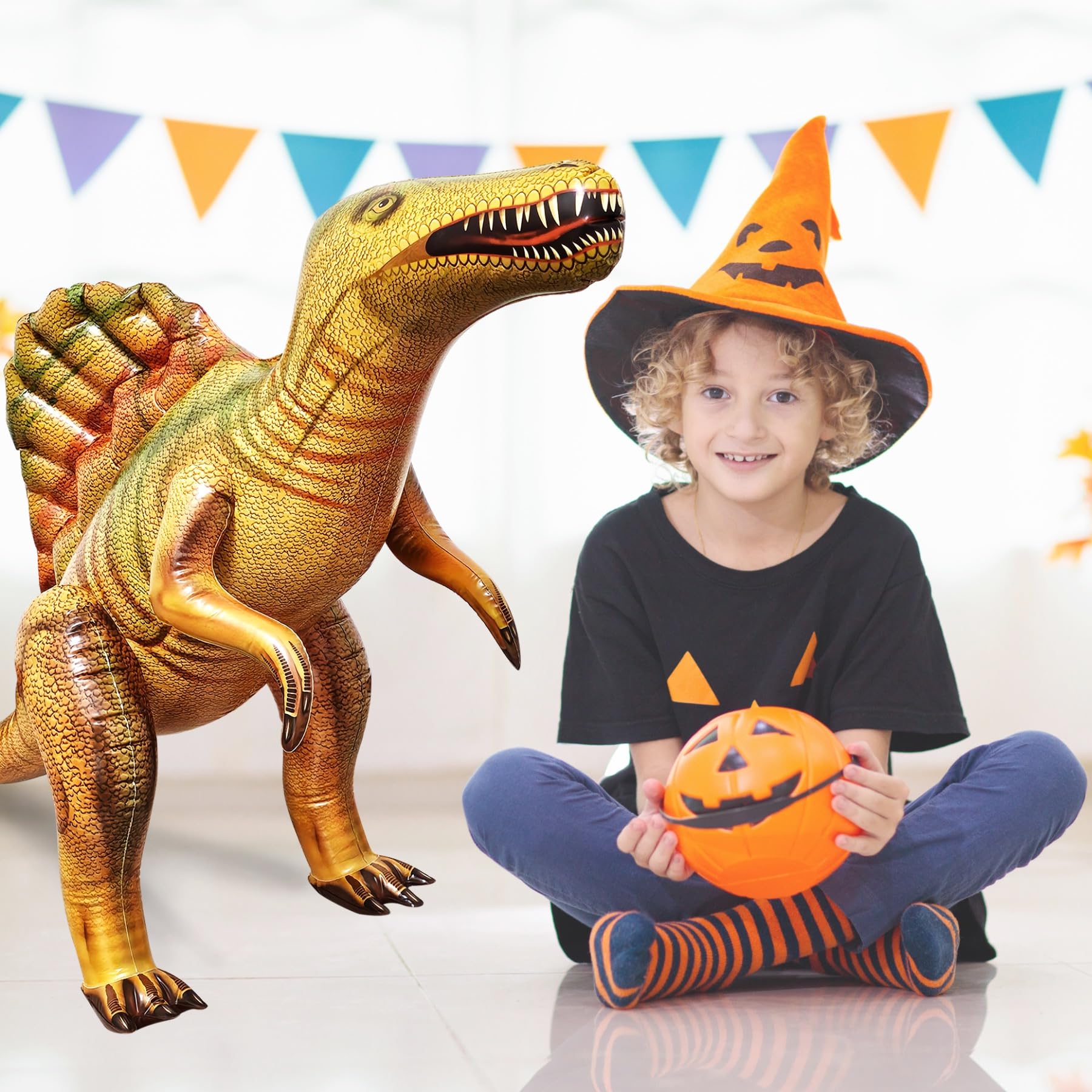 Jet Creations Spinosaurus Inflatable 53in L x 31in H – Standalone Dino Display & Party Decor