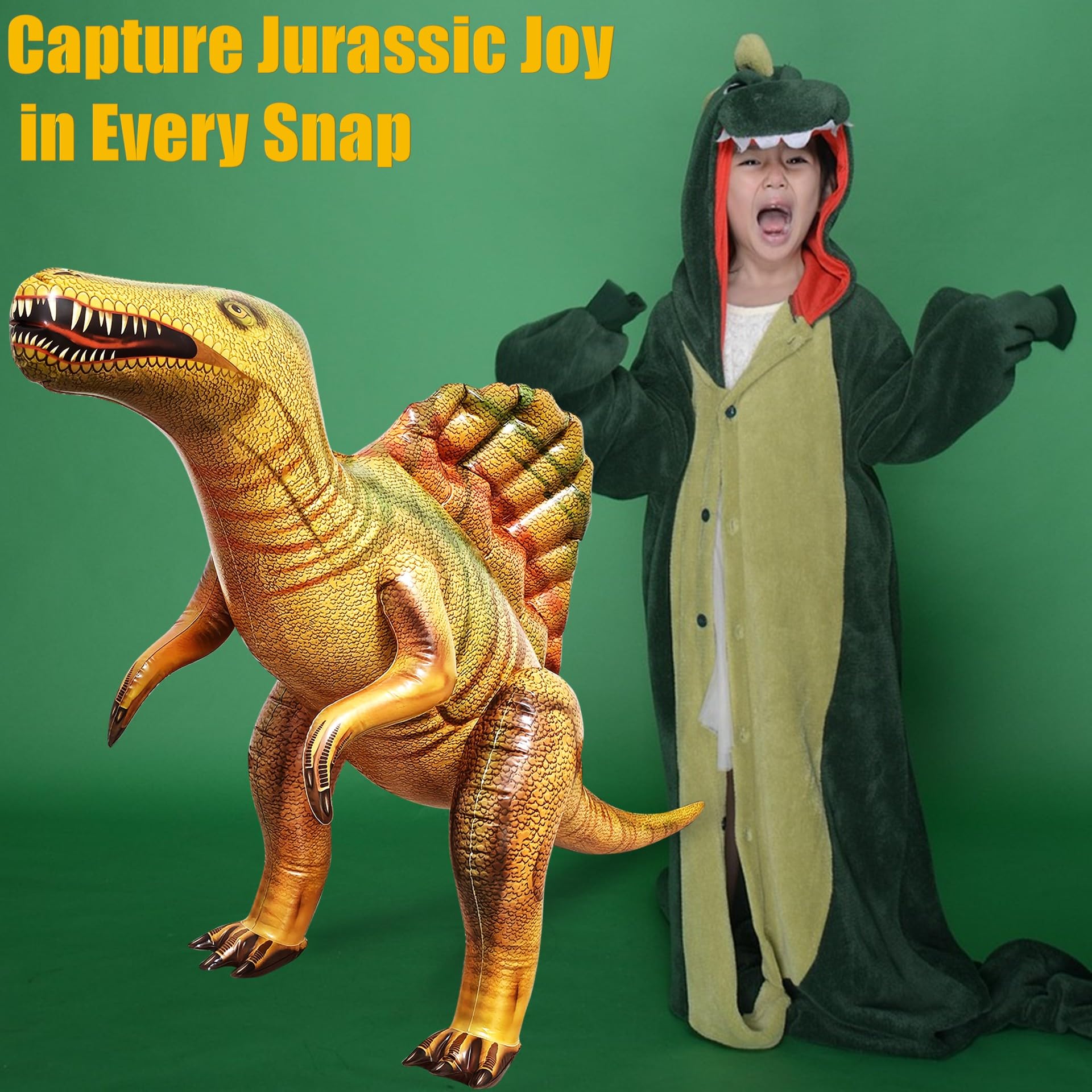 Jet Creations Spinosaurus Inflatable 53in L x 31in H – Standalone Dino Display & Party Decor