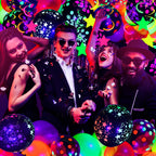 Jetec 71 Pcs Neon Birthday Party Supplies — Glow Balloons, Star Swirls & Banner