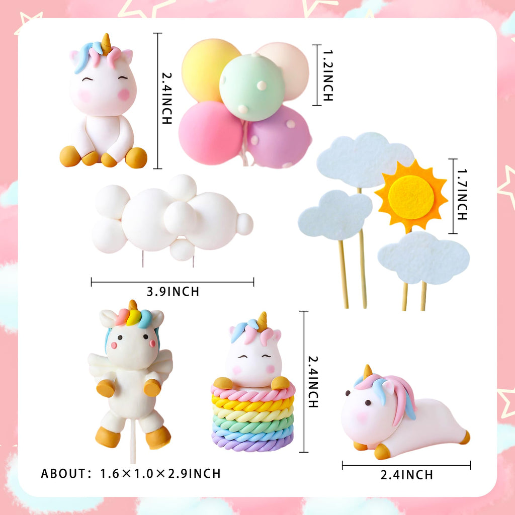 JeVenis Luxury Unicorn Rainbow Cake Topper for Birthday & Baby Shower