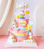 JeVenis Luxury Unicorn Rainbow Cake Topper for Birthday & Baby Shower