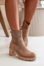 Jezzi ankle boots made of high-quality eco suede combine style and functionality