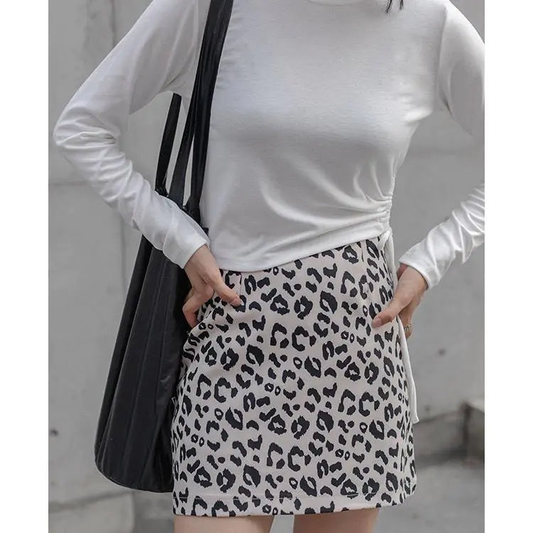 Leopard Print Mini Skirt  – Built-In Shorts