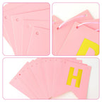 JHZMCRX Light Pink Happy Birthday Banner Sign – Personalized Name Banner with Golden Letters