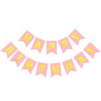 JHZMCRX Light Pink Happy Birthday Banner Sign – Personalized Name Banner with Golden Letters