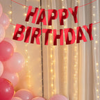 JHZMCRX Red Happy Birthday Banner Sign | Personalized DIY Birthday Garland