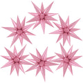 JHZMCRX 72 Pcs Pink Star Foil Balloons – 12-Point Cone Star Balloon Arch & Backdrops