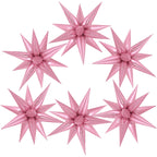 JHZMCRX 72 Pcs Pink Star Foil Balloons – 12-Point Cone Star Balloon Arch & Backdrops