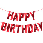 JHZMCRX Red Happy Birthday Banner Sign | Personalized DIY Birthday Garland