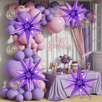 JHZMCRX 72 Pcs Purple Star Foil Balloons – Explosion Star Balloons for Star Arch & Backdrops