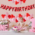 JHZMCRX Red Happy Birthday Banner Sign | Personalized DIY Birthday Garland