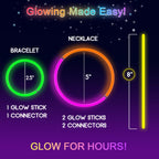 JICUICUI Glow Sticks Bulk Party Pack – Ultra Bright 800+ Pieces with Necklaces, Bracelets & Connectors