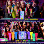 JICUICUI Glow Sticks Bulk Party Pack – Ultra Bright 800+ Pieces with Necklaces, Bracelets & Connectors