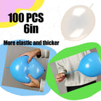 JINUPHION 100 Pcs 6-Inch Clear Link Balloons for Walls, Arches & Chains