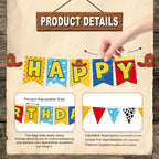 JIYUWATA Pre-Strung Cartoon Toys Birthday Banner – Story Theme Party Decoration (1st–10th Birthday)
