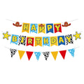 JIYUWATA Pre-Strung Cartoon Toys Birthday Banner – Story Theme Party Decoration (1st–10th Birthday)