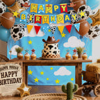 JIYUWATA Pre-Strung Cartoon Toys Birthday Banner – Story Theme Party Decoration (1st–10th Birthday)