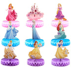 JJYHEHOT 9-Piece Princess Honeycomb Centrepieces – Princess Theme Table Decor