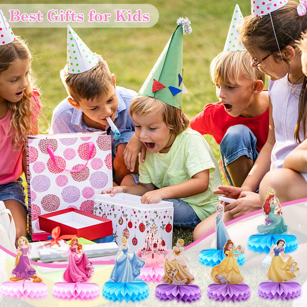 JJYHEHOT 9-Piece Princess Honeycomb Centrepieces – Princess Theme Table Decor