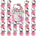 Jlemon 25pcs Kawaii Cat Cupcake Toppers – Hello Pink Cat Birthday Topper Set (Style B)