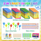 JMMICO 24x3 Pack Scratch Art Notebook + Sticky Hands + Stickers – Party Favors & Classroom Prizes