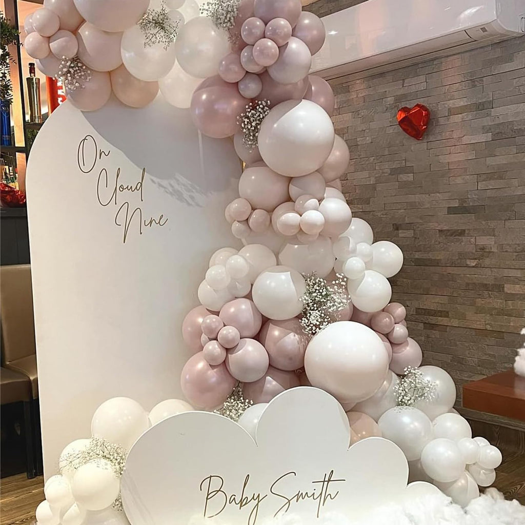 Jobkoo Pink Balloon Arch Garland Kit – 113Pcs Boho Blush Latex Balloons for Birthday, Baby Shower, Wedding