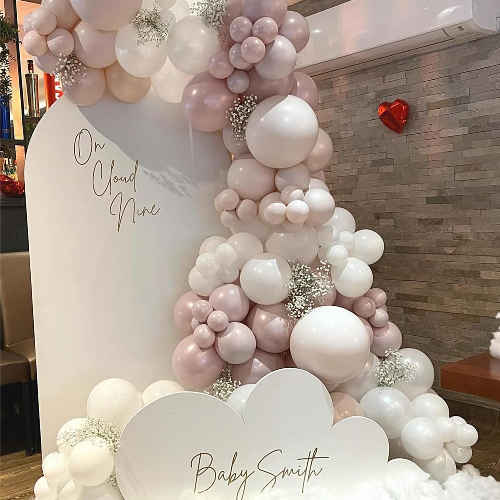 Jobkoo Pink Balloon Arch Garland Kit – 113Pcs Boho Blush Latex Balloons for Birthday, Baby Shower, Wedding