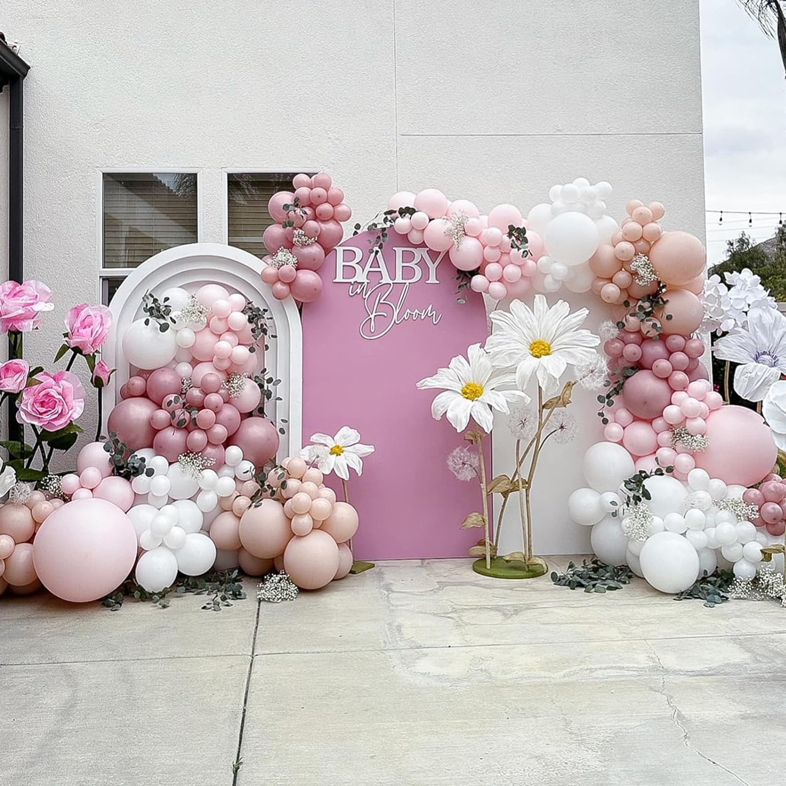 Jobkoo Pink Balloon Arch Garland Kit – 113Pcs Boho Blush Latex Balloons for Birthday, Baby Shower, Wedding