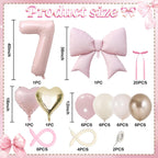 Jobkoo Number 7 Balloon Set – Pink Blush, Gold Beige & White 40" Latex & Foil Balloons for Boho 7th Birthday
